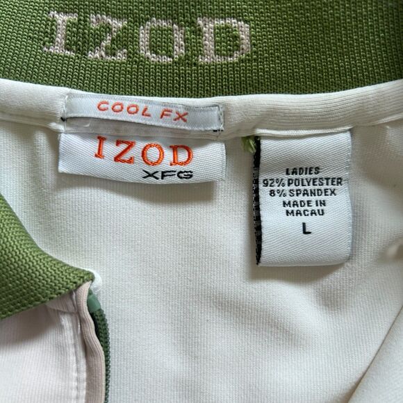 Izod Cool FX Green White Golf Polo Top L Skort 10 Women’s Activewear Set - Picture 11 of 12
